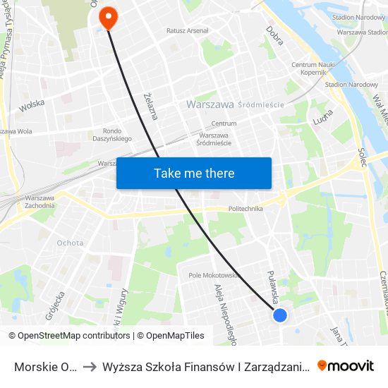 Morskie Oko to Wyższa Szkoła Finansów I Zarządzania W Warszawie map