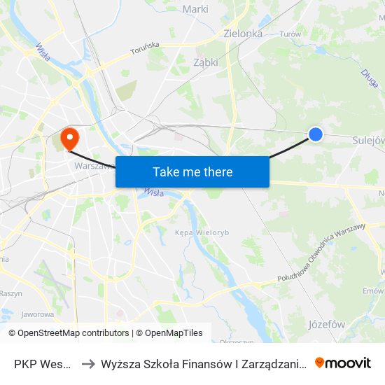 PKP Wesoła 01 to Wyższa Szkoła Finansów I Zarządzania W Warszawie map