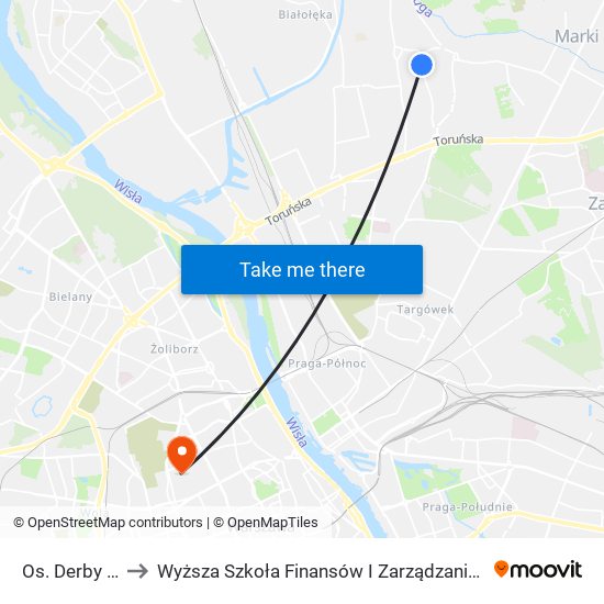 Os. Derby VI 01 to Wyższa Szkoła Finansów I Zarządzania W Warszawie map