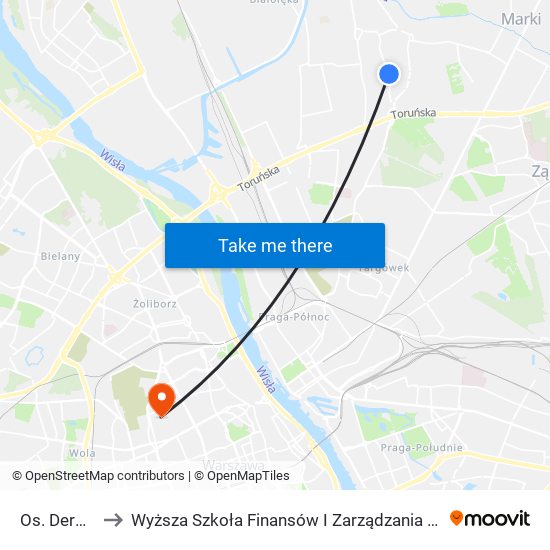 Os. Derby 01 to Wyższa Szkoła Finansów I Zarządzania W Warszawie map