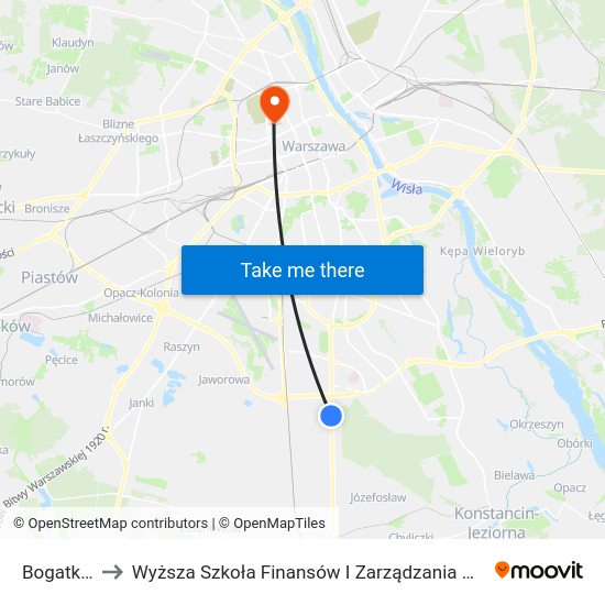 Bogatki to Wyższa Szkoła Finansów I Zarządzania W Warszawie map