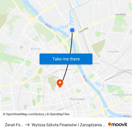 Żerań Fso to Wyższa Szkoła Finansów I Zarządzania W Warszawie map