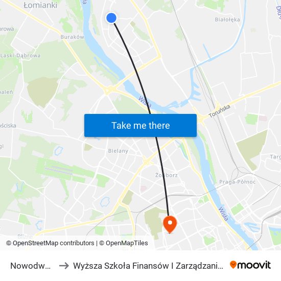 Nowodwory 04 to Wyższa Szkoła Finansów I Zarządzania W Warszawie map