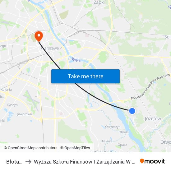 Błota 03 to Wyższa Szkoła Finansów I Zarządzania W Warszawie map