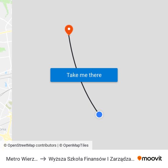 Metro Wierzbno 06 to Wyższa Szkoła Finansów I Zarządzania W Warszawie map