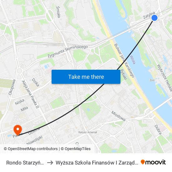 Rondo Starzyńskiego 01 to Wyższa Szkoła Finansów I Zarządzania W Warszawie map