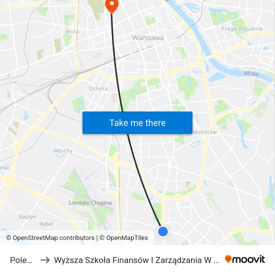 Poleczki 01 to Wyższa Szkoła Finansów I Zarządzania W Warszawie map