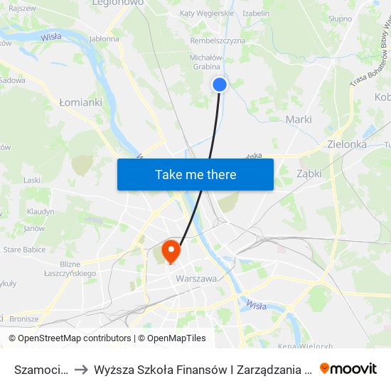 Szamocin 02 to Wyższa Szkoła Finansów I Zarządzania W Warszawie map