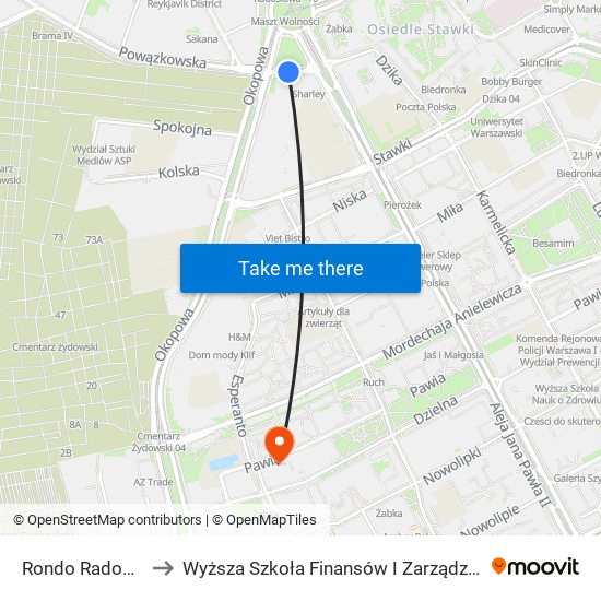 Rondo Radosława 04 to Wyższa Szkoła Finansów I Zarządzania W Warszawie map