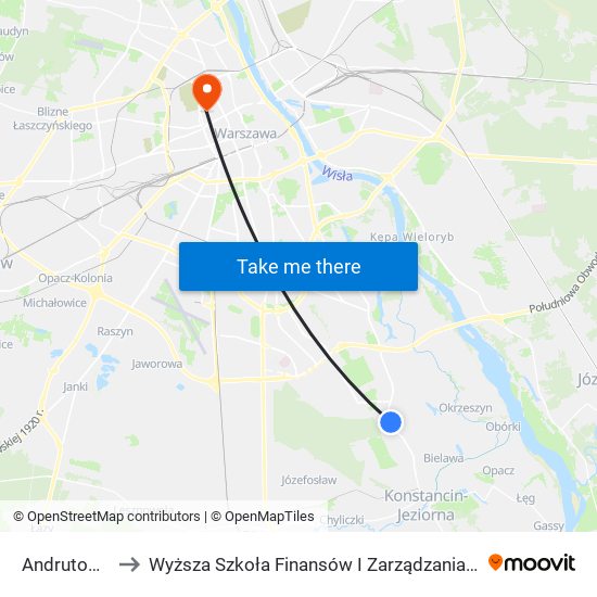 Andrutowa 01 to Wyższa Szkoła Finansów I Zarządzania W Warszawie map