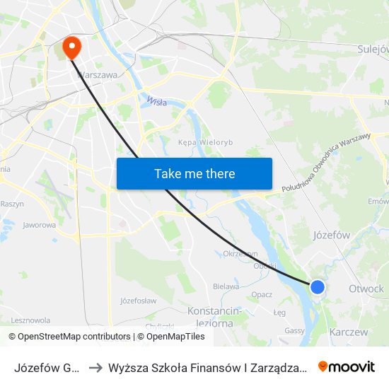 Józefów Górki 01 to Wyższa Szkoła Finansów I Zarządzania W Warszawie map