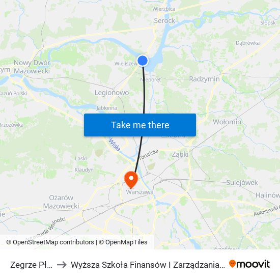 Zegrze Płd. 02 to Wyższa Szkoła Finansów I Zarządzania W Warszawie map