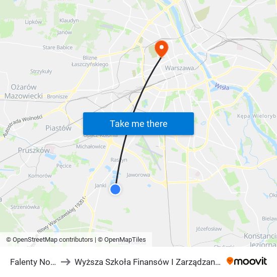 Falenty Nowe 01 to Wyższa Szkoła Finansów I Zarządzania W Warszawie map