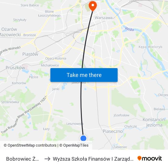 Bobrowiec Żwirowa 01 to Wyższa Szkoła Finansów I Zarządzania W Warszawie map