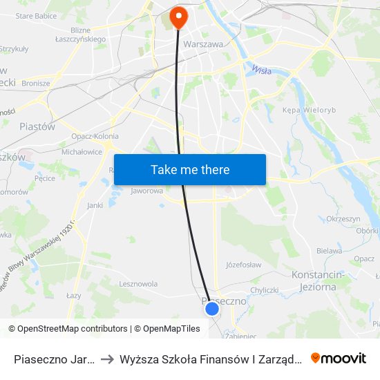 Piaseczno Jarząbka 01 to Wyższa Szkoła Finansów I Zarządzania W Warszawie map