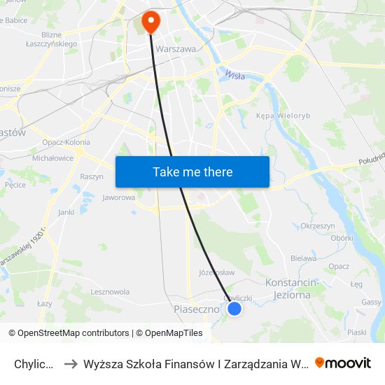 Chylice 01 to Wyższa Szkoła Finansów I Zarządzania W Warszawie map