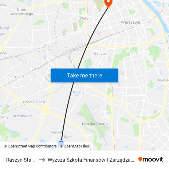 Raszyn Stadion 01 to Wyższa Szkoła Finansów I Zarządzania W Warszawie map