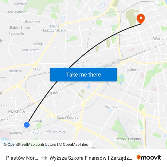 Piastów Norwida 01 to Wyższa Szkoła Finansów I Zarządzania W Warszawie map