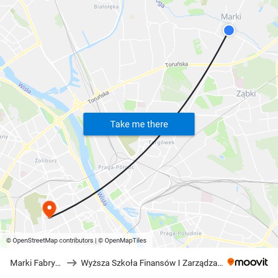 Marki Fabryczna 02 to Wyższa Szkoła Finansów I Zarządzania W Warszawie map