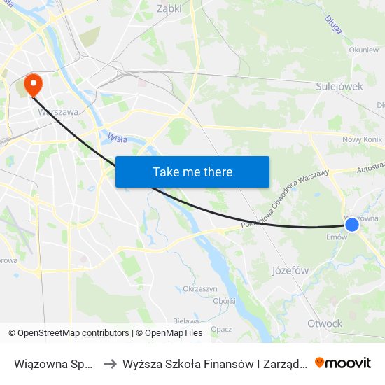 Wiązowna Sportowa 01 to Wyższa Szkoła Finansów I Zarządzania W Warszawie map