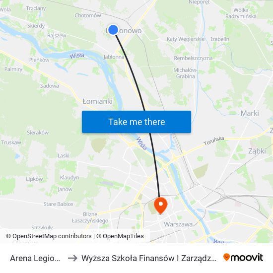 Arena Legionowo 01 to Wyższa Szkoła Finansów I Zarządzania W Warszawie map