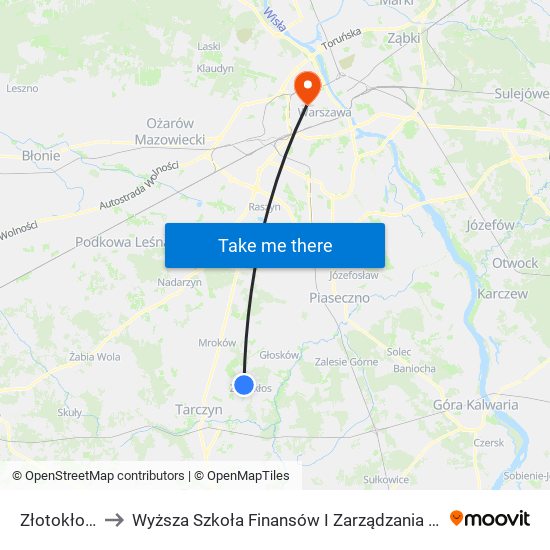 Złotokłos to Wyższa Szkoła Finansów I Zarządzania W Warszawie map