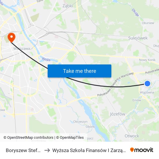 Boryszew Stefanówka 02 to Wyższa Szkoła Finansów I Zarządzania W Warszawie map