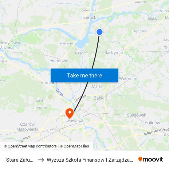 Stare Załubice 01 to Wyższa Szkoła Finansów I Zarządzania W Warszawie map