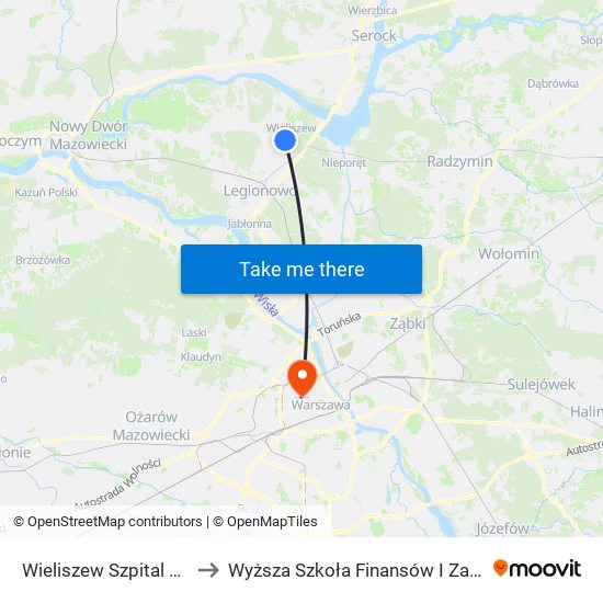 Wieliszew Szpital Onkologiczny 01 to Wyższa Szkoła Finansów I Zarządzania W Warszawie map