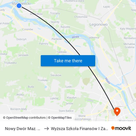 Nowy Dwór Maz. Urząd Miasta 01 to Wyższa Szkoła Finansów I Zarządzania W Warszawie map