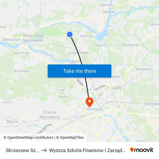 Skrzeszew Szkolna 02 to Wyższa Szkoła Finansów I Zarządzania W Warszawie map