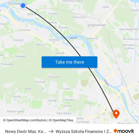 Okunin Straż to Wyższa Szkoła Finansów I Zarządzania W Warszawie map