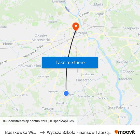 Baszkówka Wierzbowa 02 to Wyższa Szkoła Finansów I Zarządzania W Warszawie map