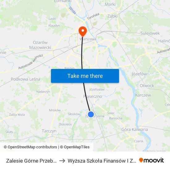 Zalesie Górne Przebudzenia Wiosny 01 to Wyższa Szkoła Finansów I Zarządzania W Warszawie map