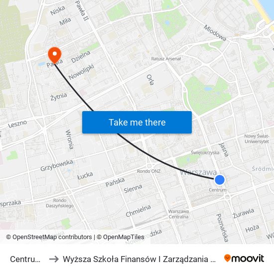 Centrum 03 to Wyższa Szkoła Finansów I Zarządzania W Warszawie map