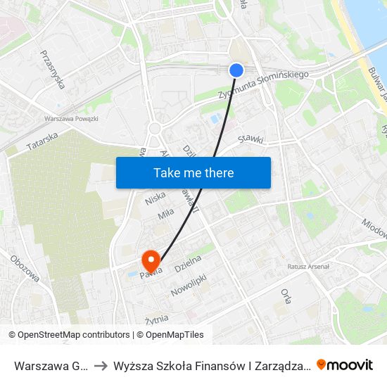 Warszawa Gdańska to Wyższa Szkoła Finansów I Zarządzania W Warszawie map