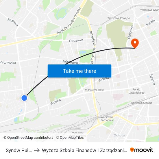 Synów Pułku to Wyższa Szkoła Finansów I Zarządzania W Warszawie map