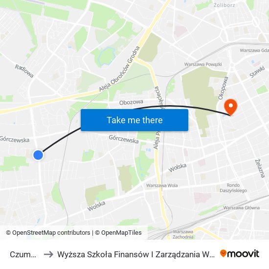 Czumy 05 to Wyższa Szkoła Finansów I Zarządzania W Warszawie map