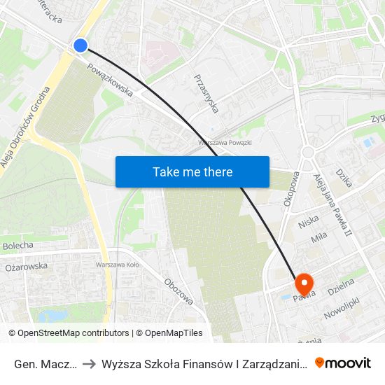 Gen. Maczka 03 to Wyższa Szkoła Finansów I Zarządzania W Warszawie map