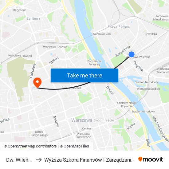 Dw. Wileński to Wyższa Szkoła Finansów I Zarządzania W Warszawie map