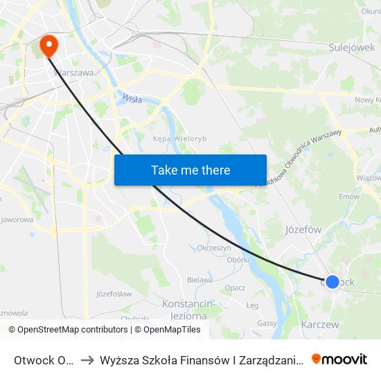 Otwock Orla 01 to Wyższa Szkoła Finansów I Zarządzania W Warszawie map