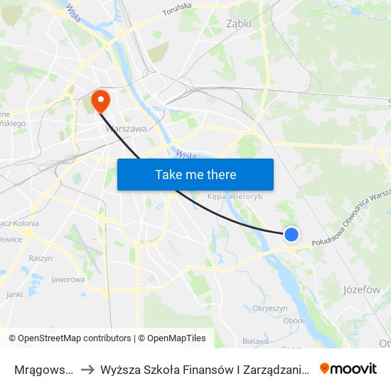 Mrągowska 02 to Wyższa Szkoła Finansów I Zarządzania W Warszawie map