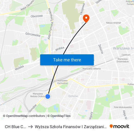 CH Blue City 01 to Wyższa Szkoła Finansów I Zarządzania W Warszawie map