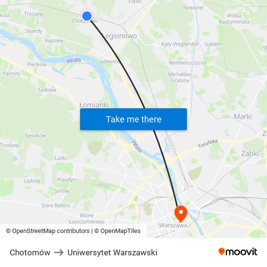 Chotomów to Uniwersytet Warszawski map