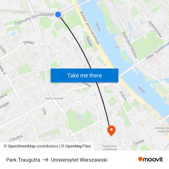 Park Traugutta to Uniwersytet Warszawski map