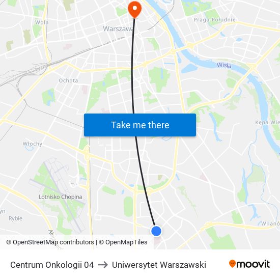 Centrum Onkologii 04 to Uniwersytet Warszawski map