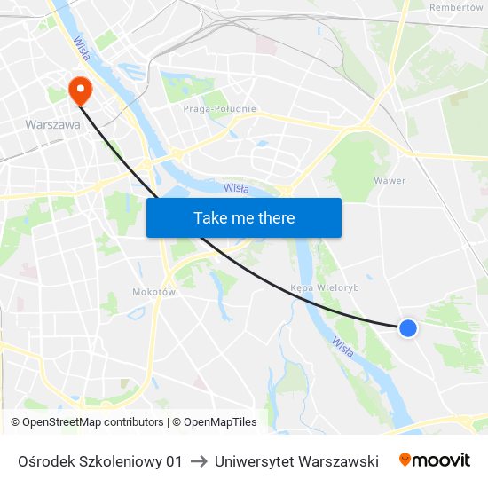 Ośrodek Szkoleniowy to Uniwersytet Warszawski map