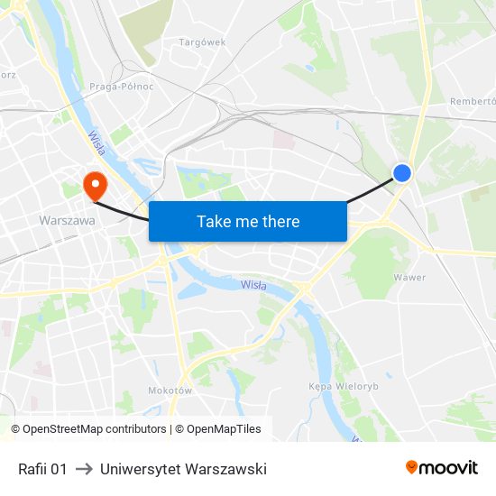 Rafii 01 to Uniwersytet Warszawski map