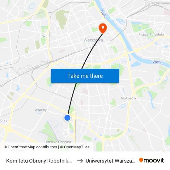 Komitetu Obrony Robotników to Uniwersytet Warszawski map