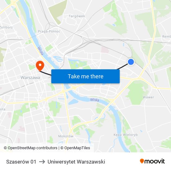 Szaserów to Uniwersytet Warszawski map